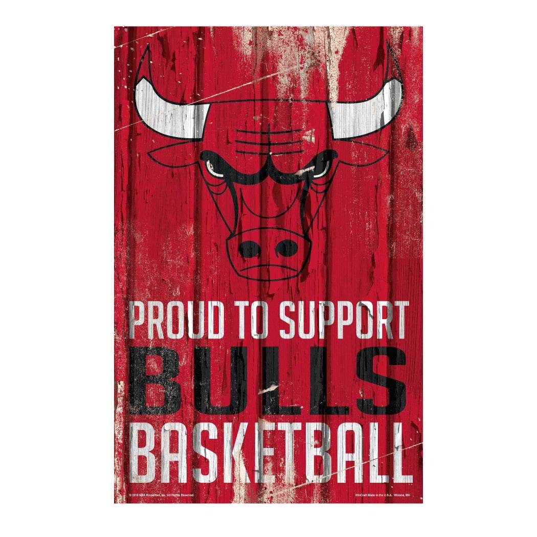 Chicago Bulls 11x17 Wood Sign Proud to Support Design - ToylandEU