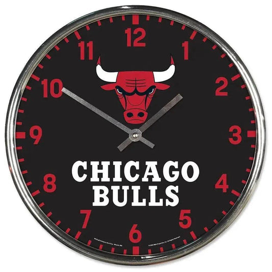 Chicago Bulls Clock Round Wall Style Chrome -  ToylandEU™