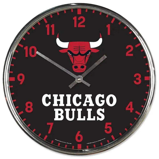  Chicago Bulls Clock Round Wall Style Chrome -  ToylandEU™