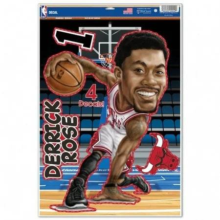 Chicago Bulls Decal 11x17 Multi Use Derrick Rose Caricature - ToylandEU