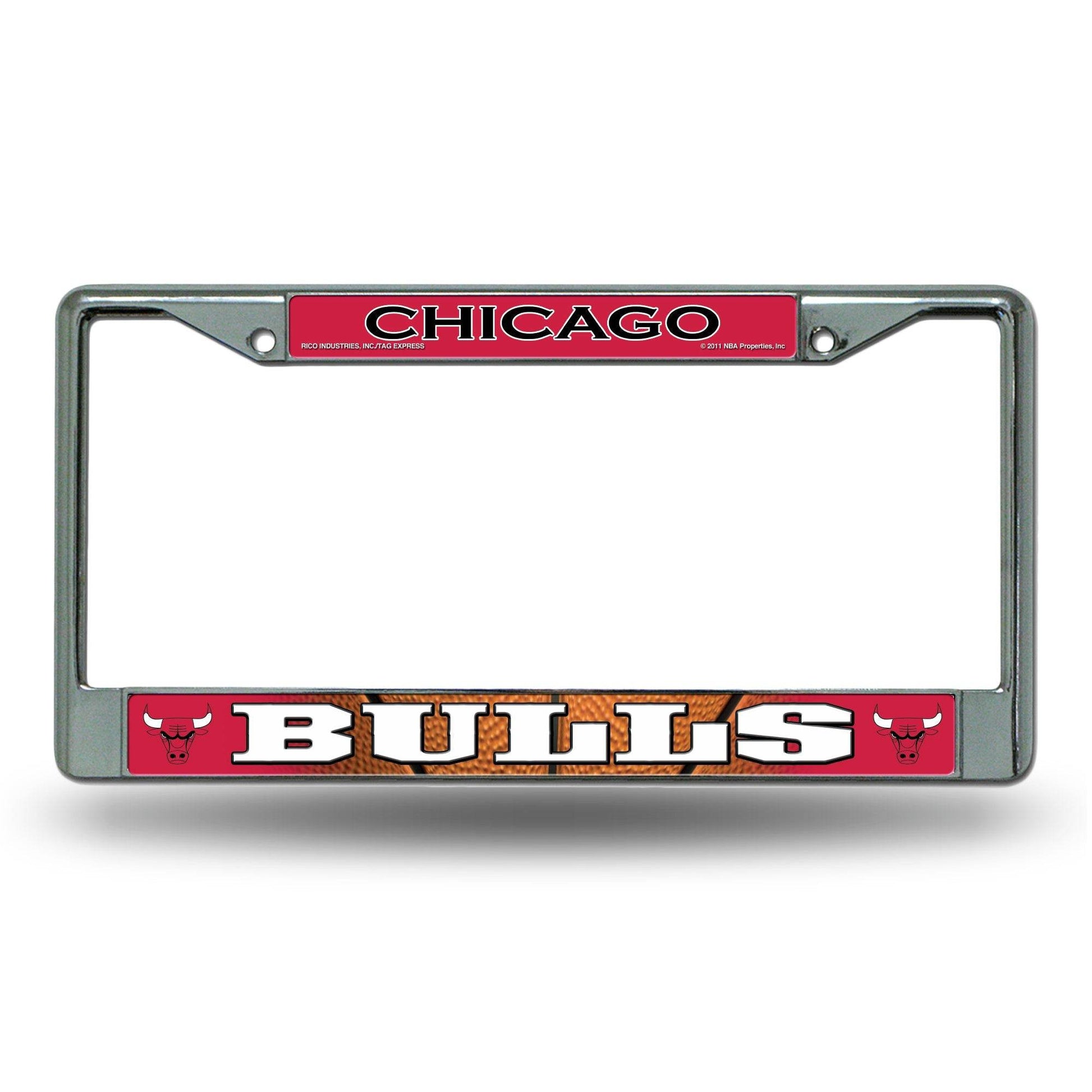 Chicago Bulls License Plate Frame Chrome Printed Insert - ToylandEU