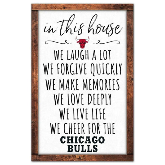  Chicago Bulls Sign 11x17 Wood Wall Decor In This House -  ToylandEU™