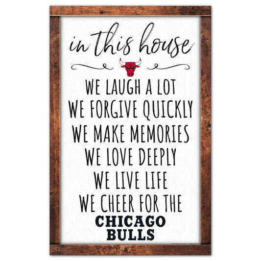 Chicago Bulls Sign 11x17 Wood Wall Decor In This House - ToylandEU