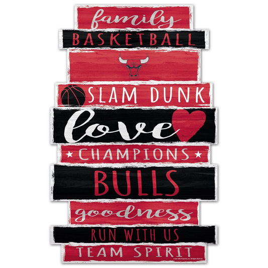 Chicago Bulls Wood Sign 11x17 Family Word Decor by Wincraft - ToylandEU