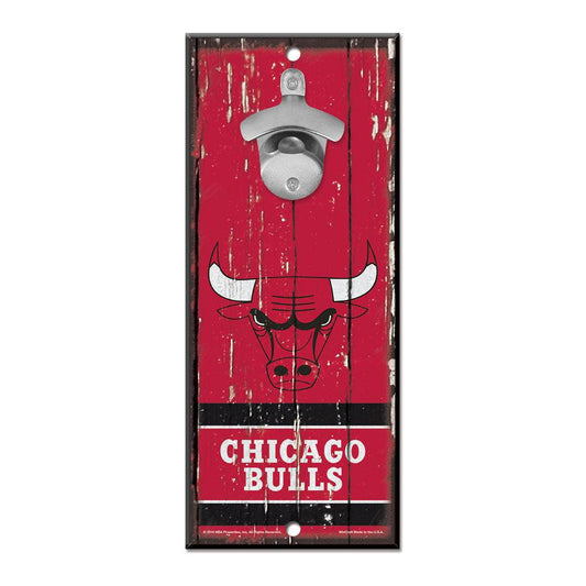 Chicago Bulls Wood Sign Bottle Opener 5x11 Made In USA - ToylandEU