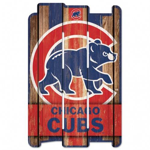 Chicago Cubs 11x17 Wood Fence Style Sign Retro Whitewashed - ToylandEU