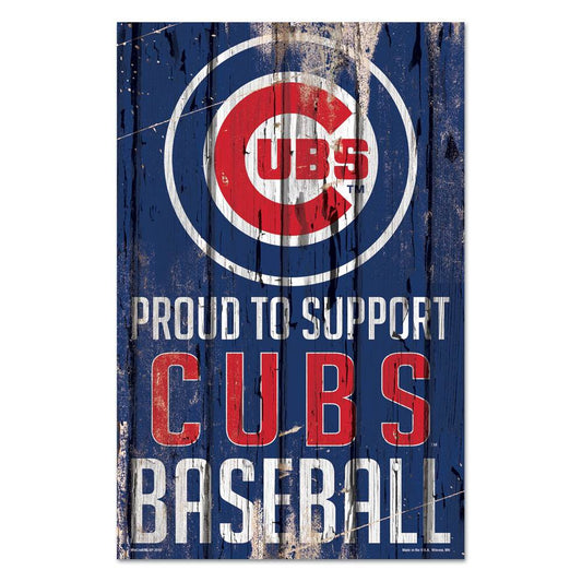 Chicago Cubs 11x17 Wood Sign Proud To Support Design - ToylandEU