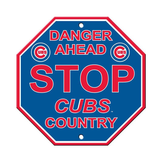 Chicago Cubs 12x12 Plastic Stop Style Sign For Man Cave - ToylandEU