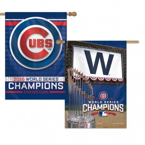 Chicago Cubs Banner 28x40 Vertical Two Sided 2016 Champs - ToylandEU