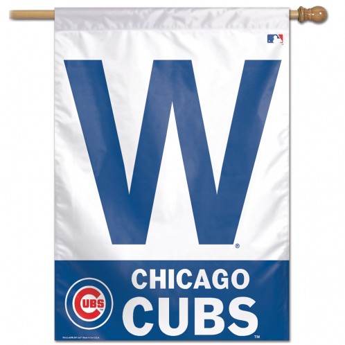 Chicago Cubs Banner 28x40 Vertical W Design Outdoor Flag - ToylandEU