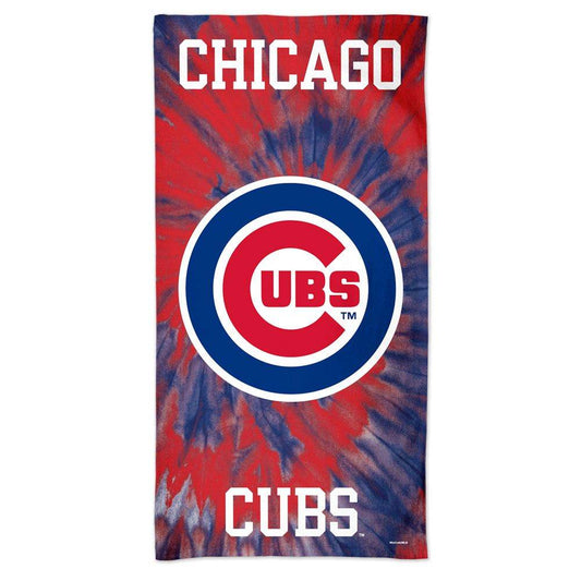 Chicago Cubs Beach Towel Tie Dye 30x60 Velour Cotton - ToylandEU