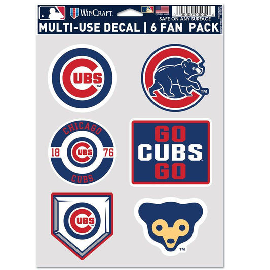 Chicago Cubs Decal Pack Multi Use Fan Decals 6 Count - ToylandEU