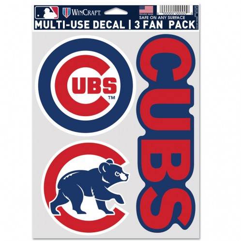 Chicago Cubs Decals Multi Use Fan 3 Pack Indoor Outdoor - ToylandEU