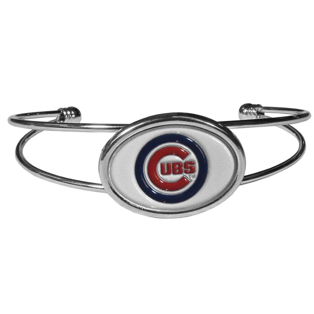 Chicago Cubs Double Bar Cuff Bracelet Enamel Logo Siskiyou - ToylandEU