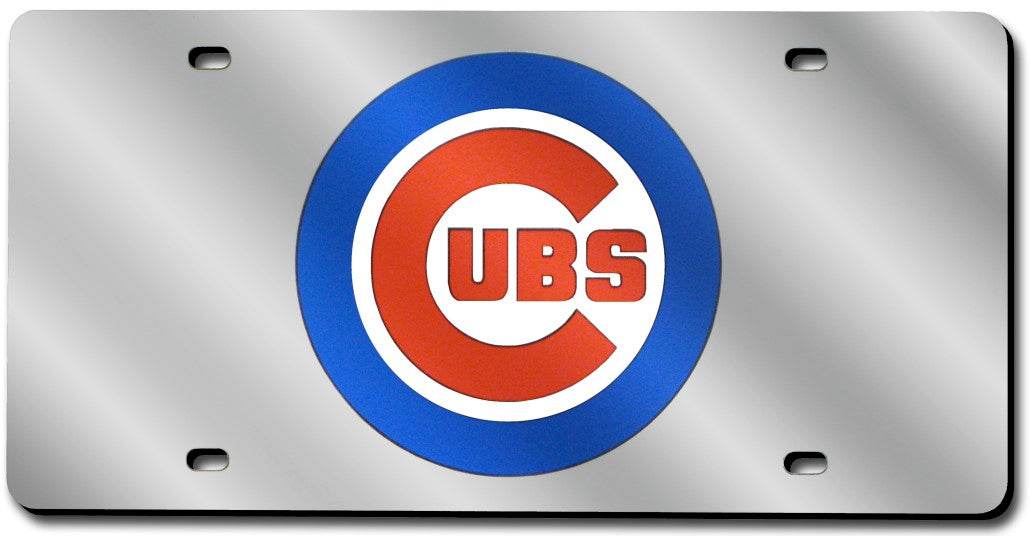 Chicago Cubs License Plate Laser Cut Silver Mirror Finish - ToylandEU