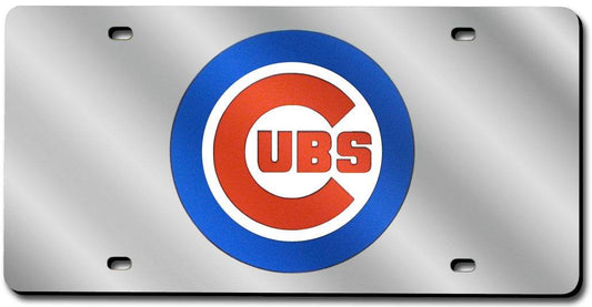 Chicago Cubs License Plate Laser Cut Silver Mirror Finish - ToylandEU