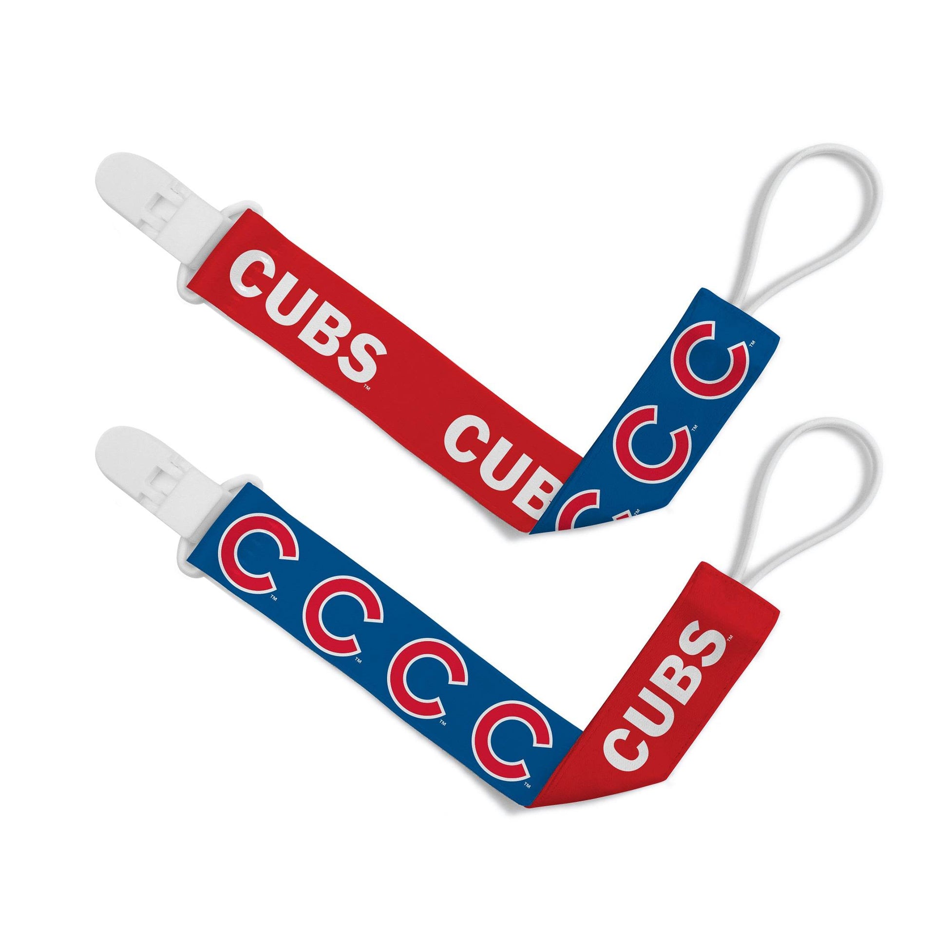 Chicago Cubs Pacifier Clips 2 Pack With Stylish Team Colors - ToylandEU