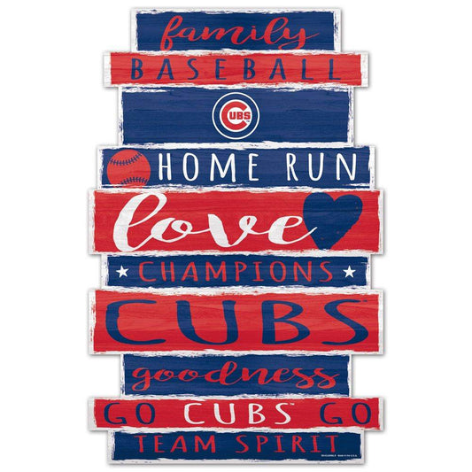 Chicago Cubs Sign 11x17 Wood Family Word Design Wincraft - ToylandEU