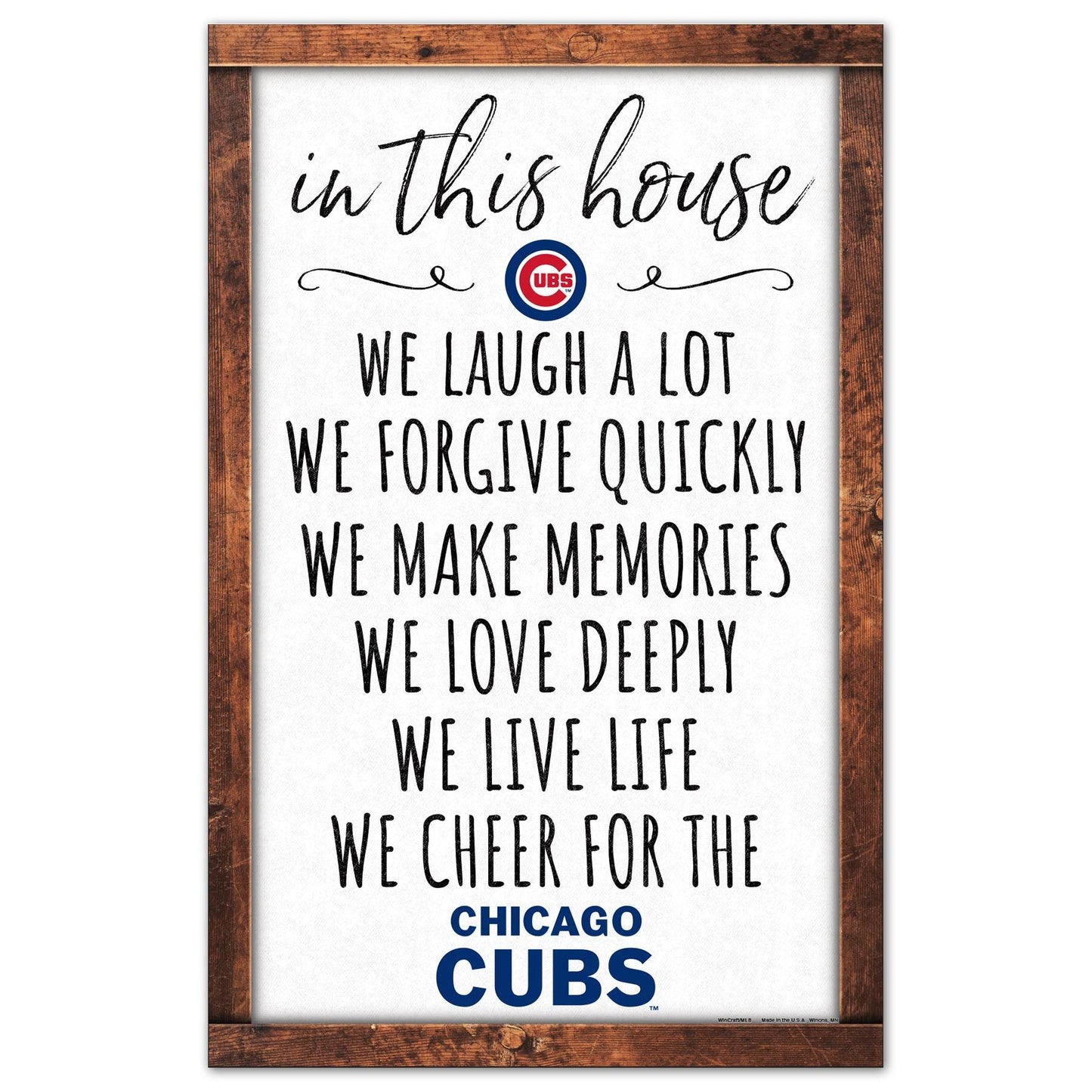 Chicago Cubs Sign 11x17 Wood Sign For Home Wall Decor - ToylandEU