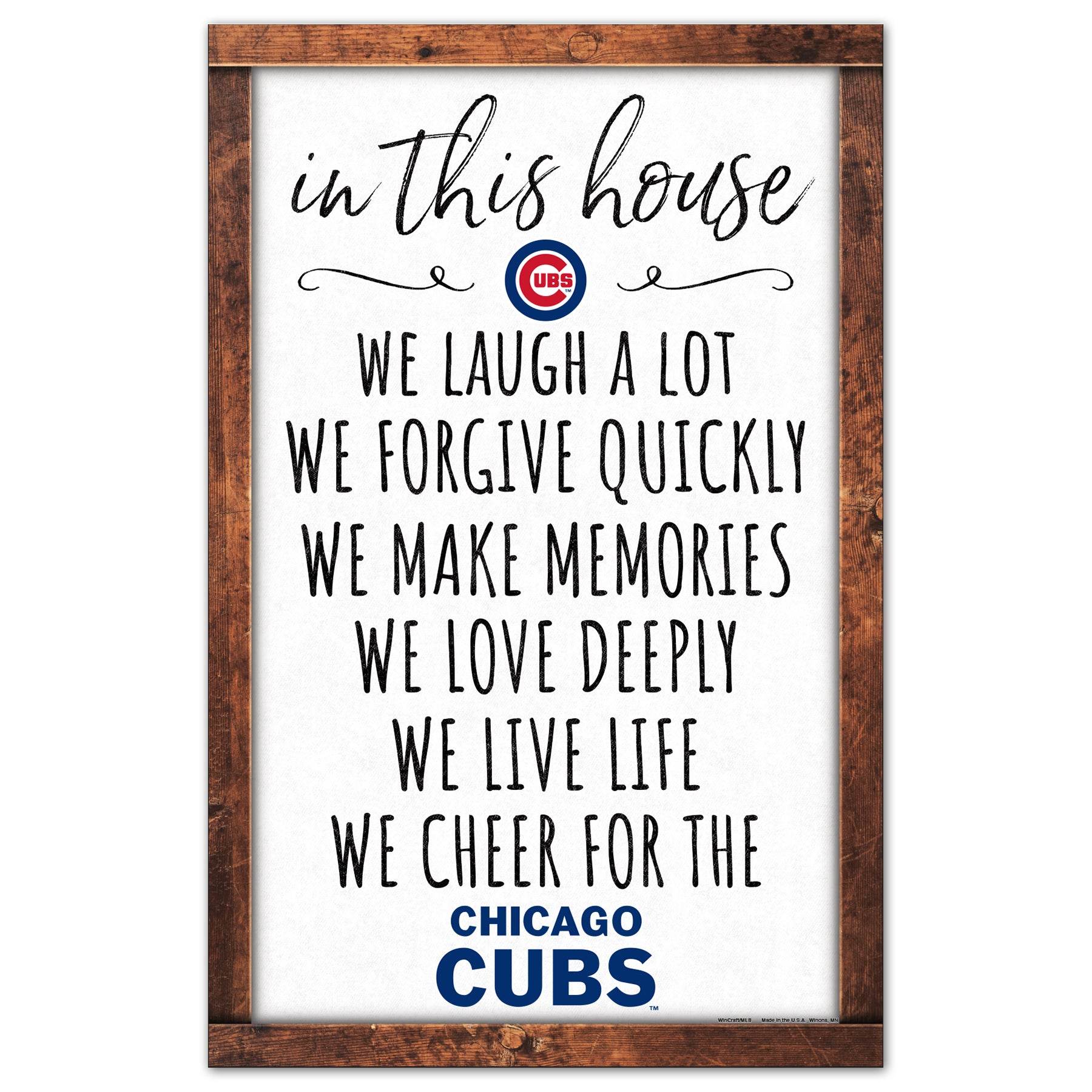 Chicago Cubs Sign 11x17 Wood Sign For Home Wall Decor - ToylandEU