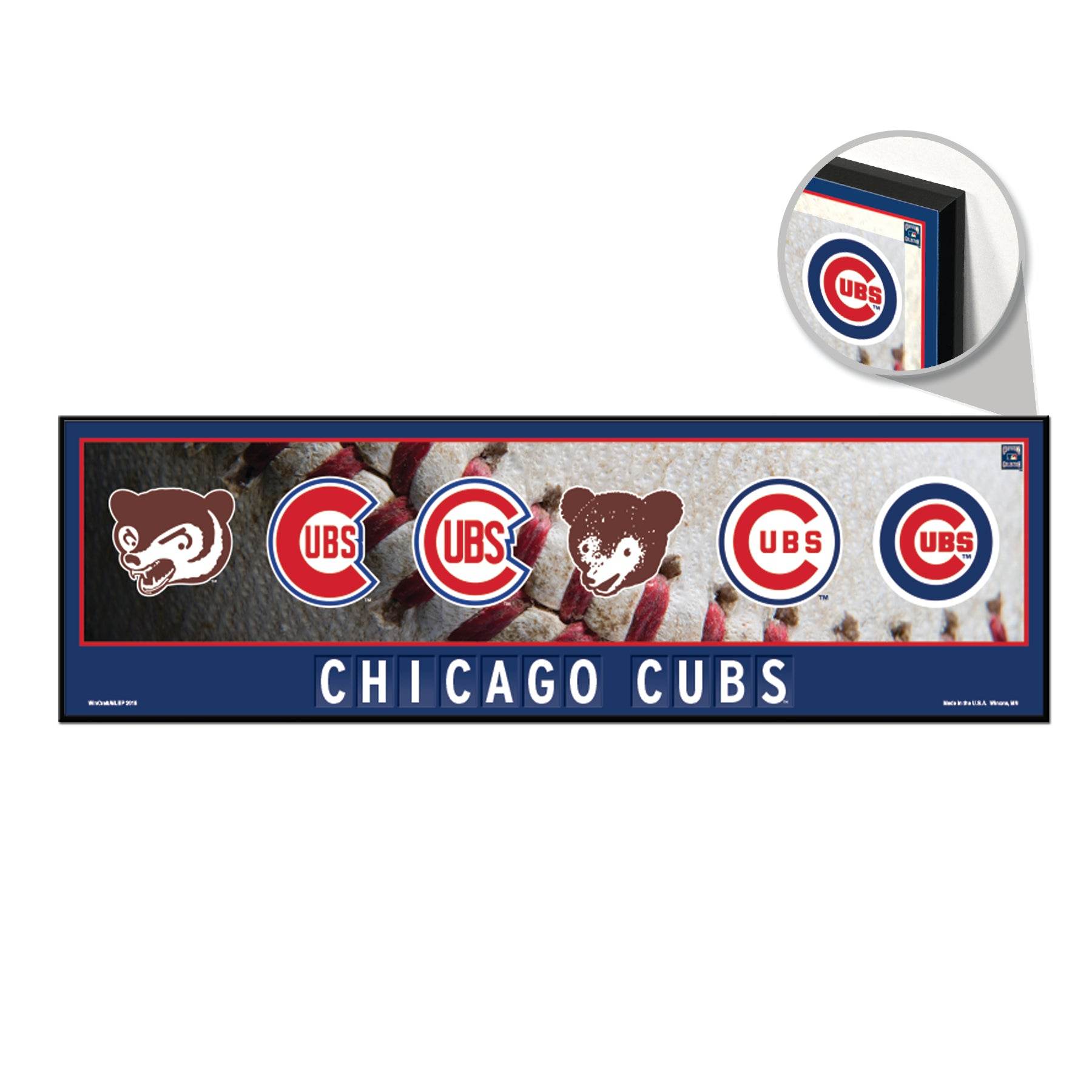 Chicago Cubs Sign 9x30 Wood Evolution Large Wall Plaque - ToylandEU