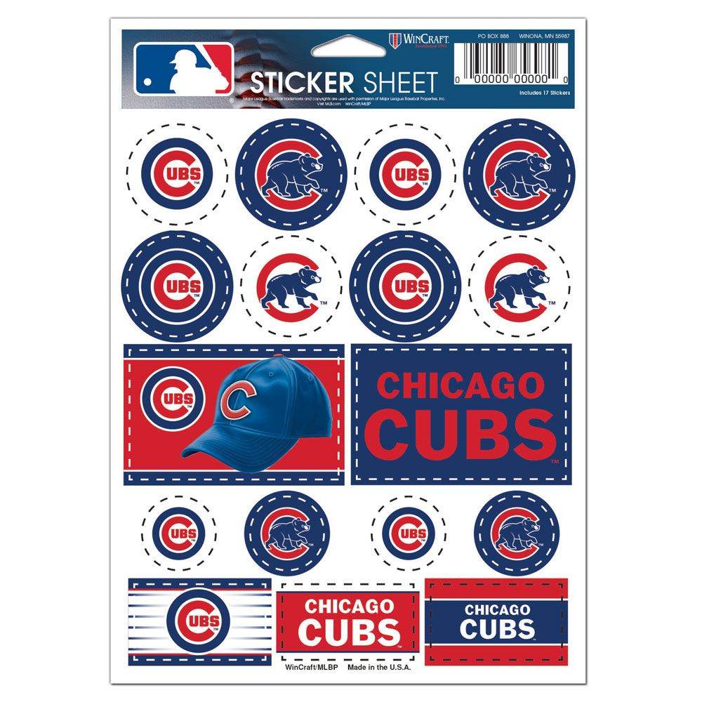 Chicago Cubs Vinyl Decal Sheet 5x7 Sticker Pack Bundle - ToylandEU