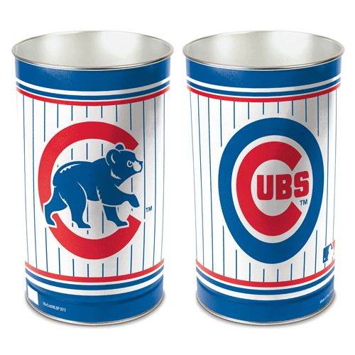 Chicago Cubs Wastebasket 15 Inch Tall Metal Trash Can - ToylandEU