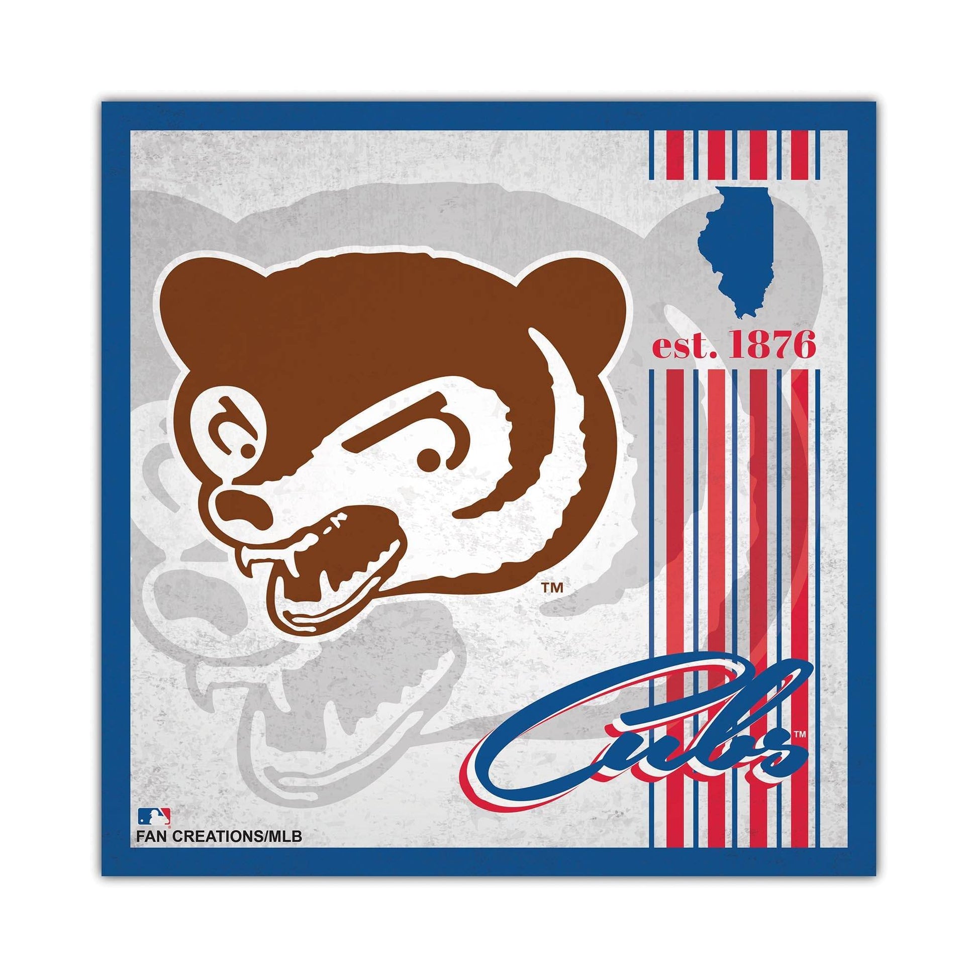 Chicago Cubs Wood Sign 10x10 Album Design Home Decor - ToylandEU