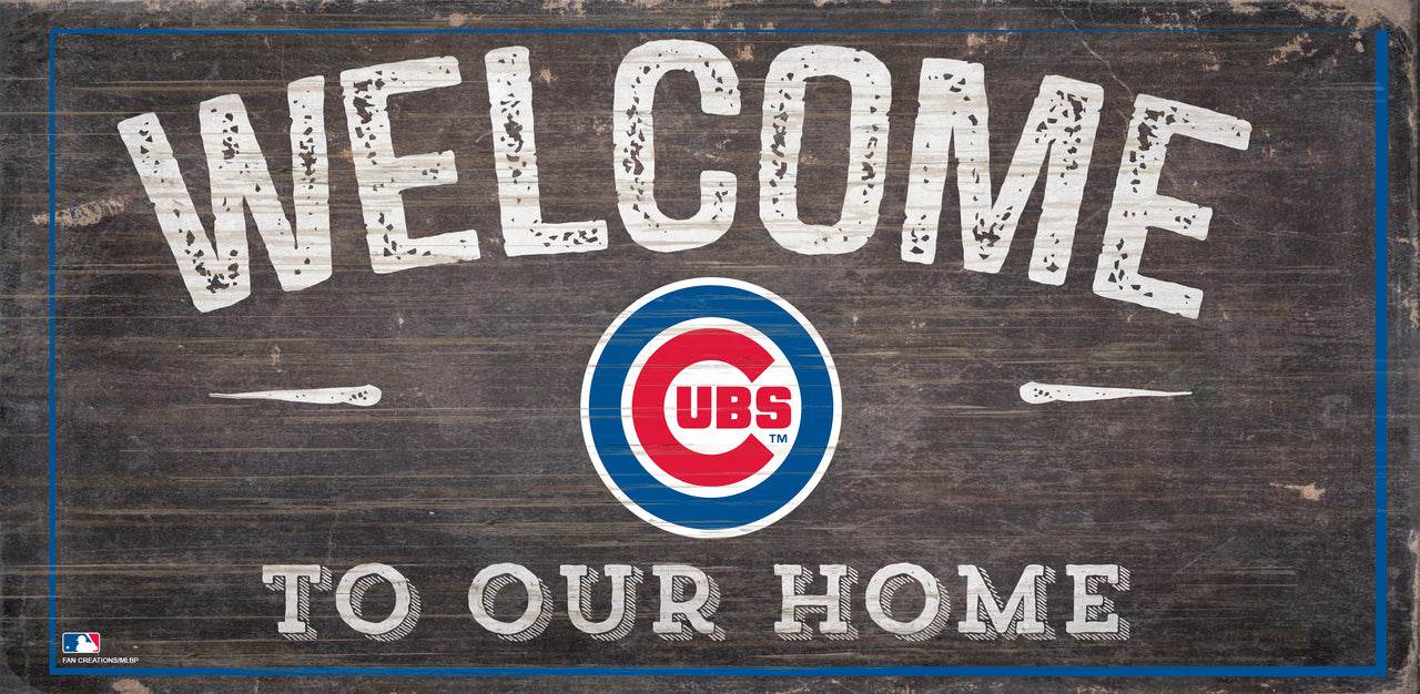 Chicago Cubs Wood Sign 6x12 Welcome To Our Home Design - ToylandEU