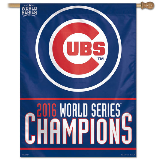 Chicago Cubs World Series Champs Banner 27x37 Vertical - ToylandEU