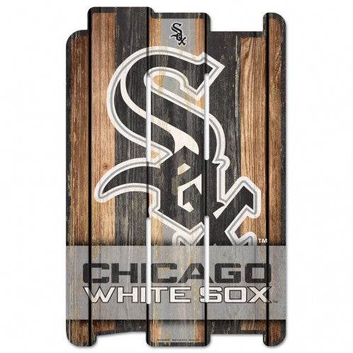 Chicago White Sox 11x17 Wood Fence Sign Retro White Washed - ToylandEU