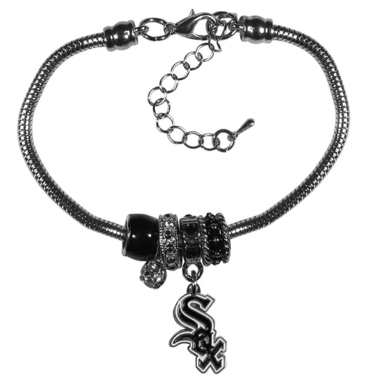 Chicago White Sox Euro Bead Style Bracelet With Extender - ToylandEU