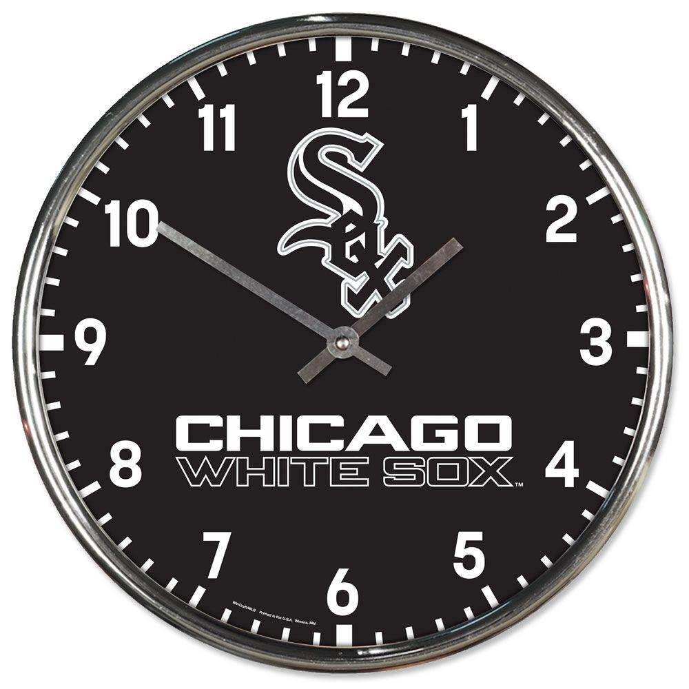 Chicago White Sox Round Chrome Wall Clock With Metal Hands - ToylandEU