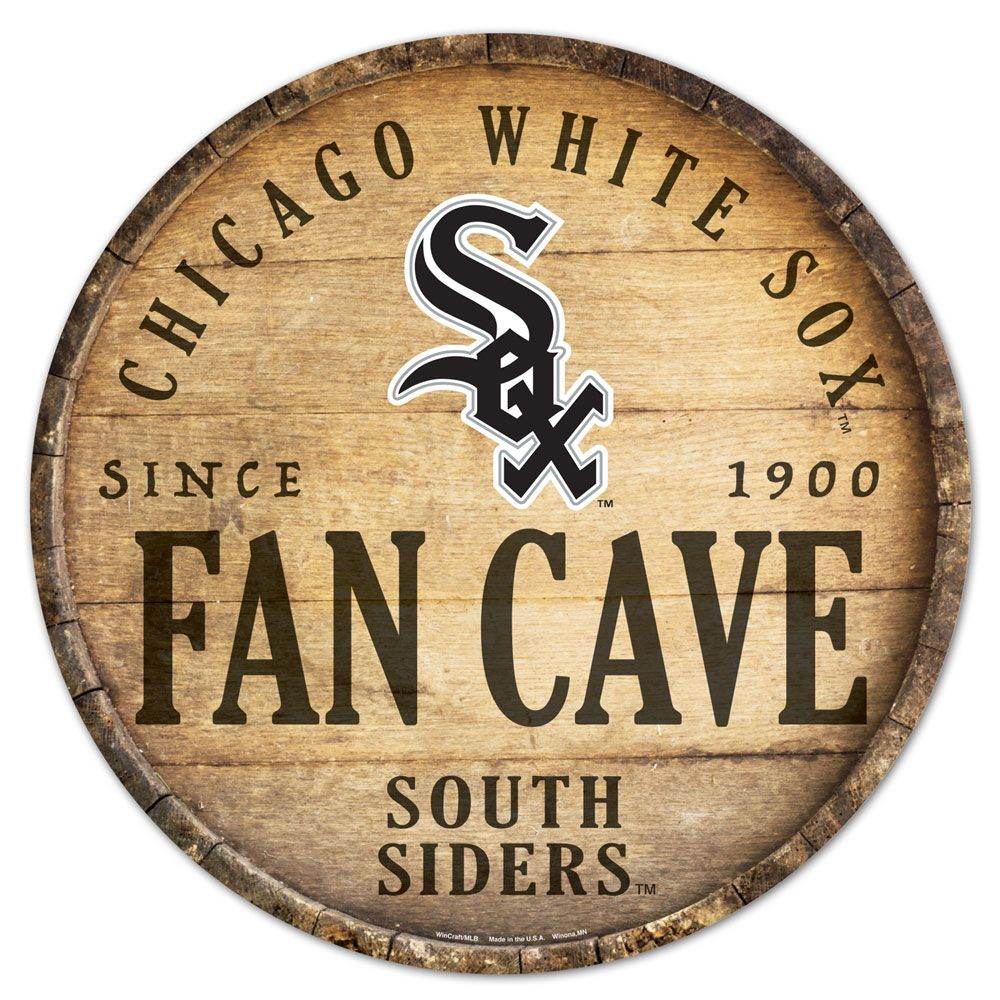 Chicago White Sox Round Wood Sign 14 Inch Barrel Top Decor - ToylandEU