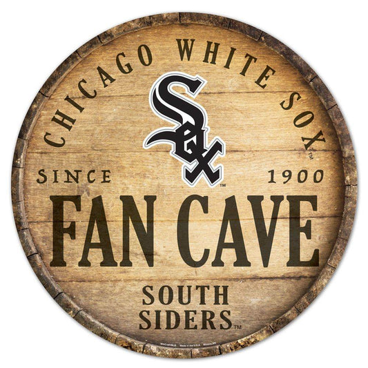 Chicago White Sox Round Wood Sign 14 Inch Barrel Top Decor - ToylandEU