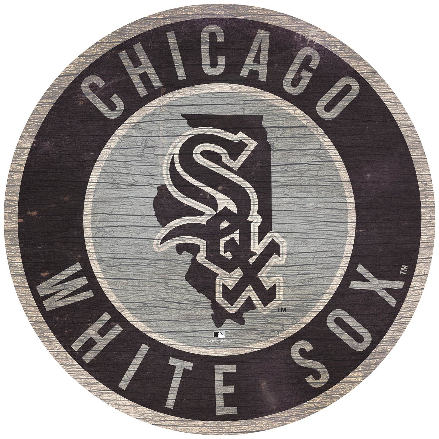 Chicago White Sox Round Wood Sign State Design 12 Inch - ToylandEU
