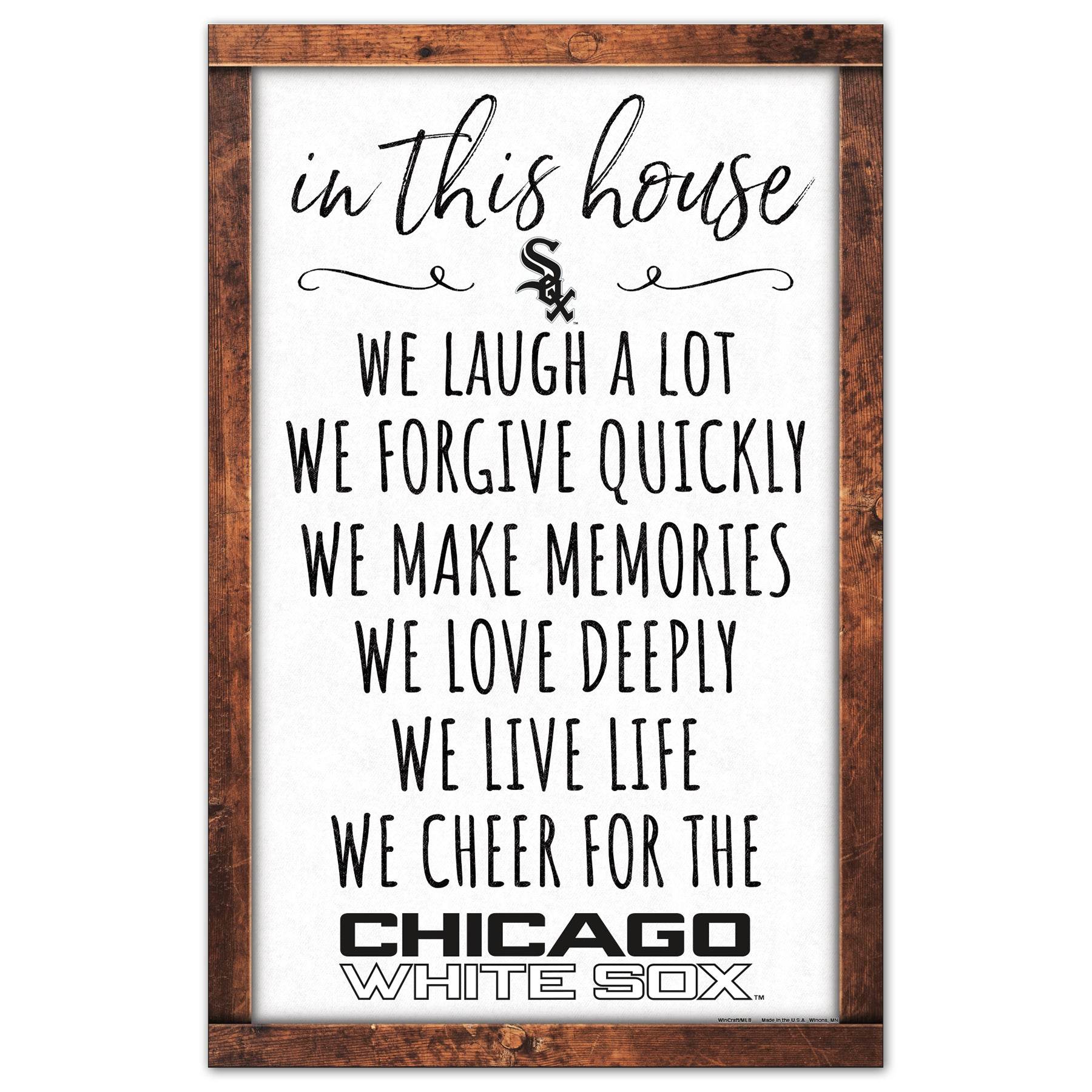 Chicago White Sox Sign 11x17 Wood In This House Decor - ToylandEU
