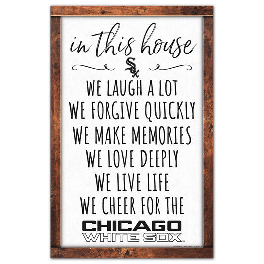 Chicago White Sox Sign 11x17 Wood In This House Decor - ToylandEU