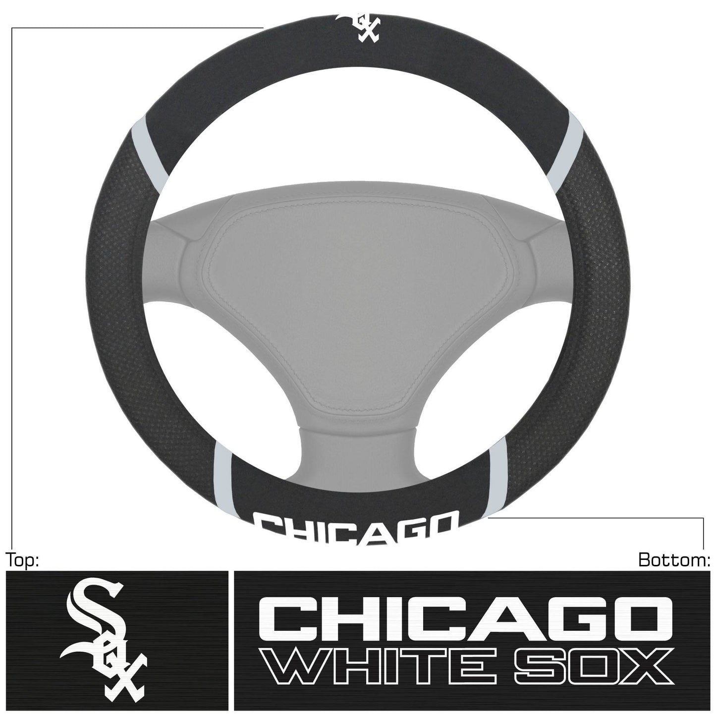 Chicago White Sox Steering Wheel Cover Mesh Stitch Premium - ToylandEU