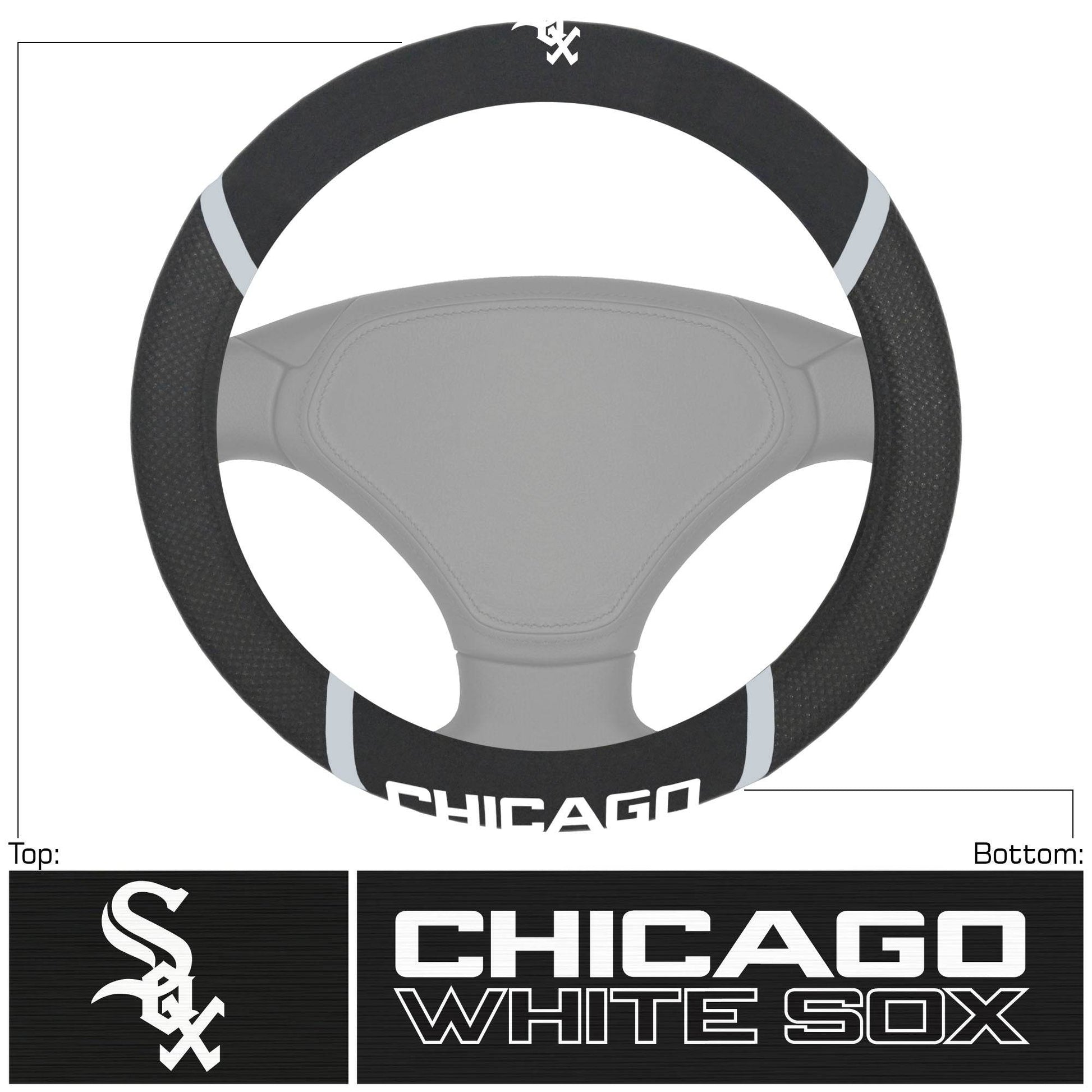 Chicago White Sox Steering Wheel Cover Mesh Stitch Premium - ToylandEU