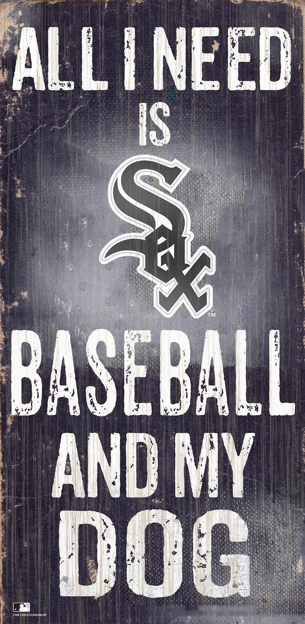 Chicago White Sox Wood Sign 6x12 Baseball and Dog Design - ToylandEU