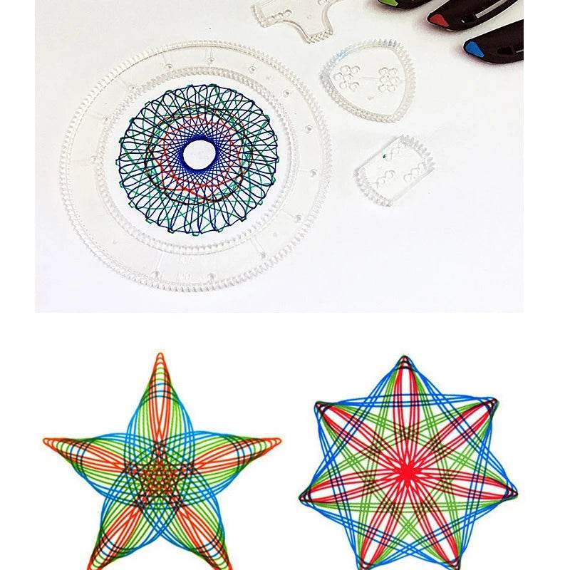 Children 22pcs Enfant Spirograph Drawing Set Brain Education Geometric Deluxe Ruler Creative Plastic Draw Picture Toys With Pen - ToylandEU