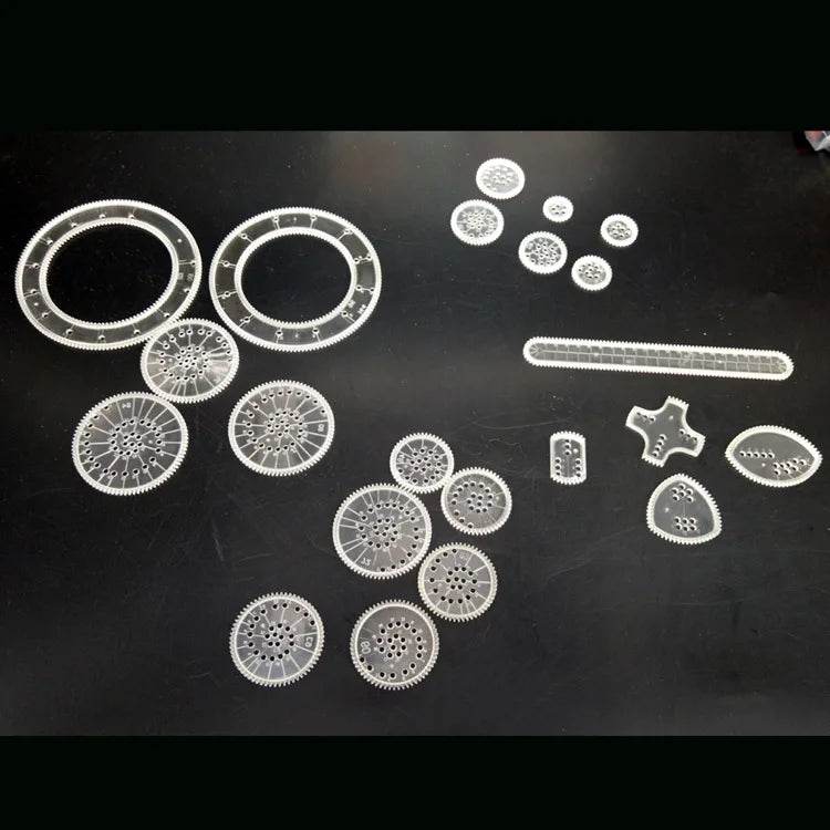 Children 22pcs Enfant Spirograph Drawing Set Brain Education Geometric Deluxe Ruler Creative Plastic Draw Picture Toys With Pen - ToylandEU