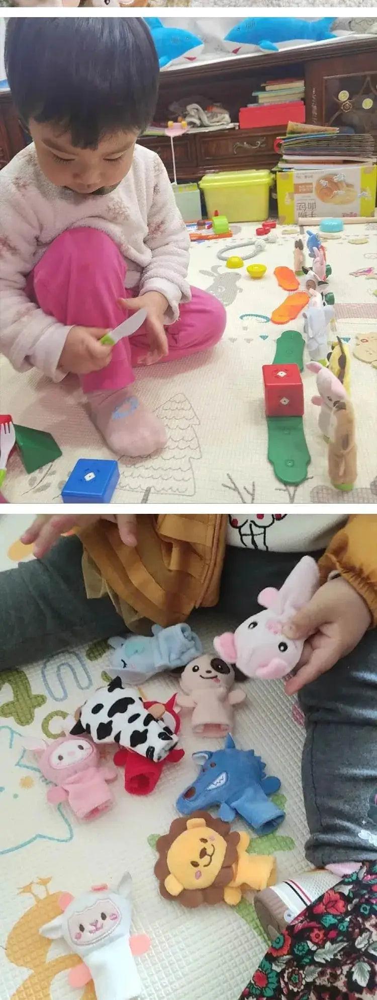  Children Animal Education Dolls Baby Finger Plush Doll Toys -  ToylandEU™