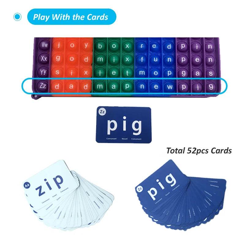 Children CVC Word Spelling Game Silicone Fidget Toy Set - ToylandEU