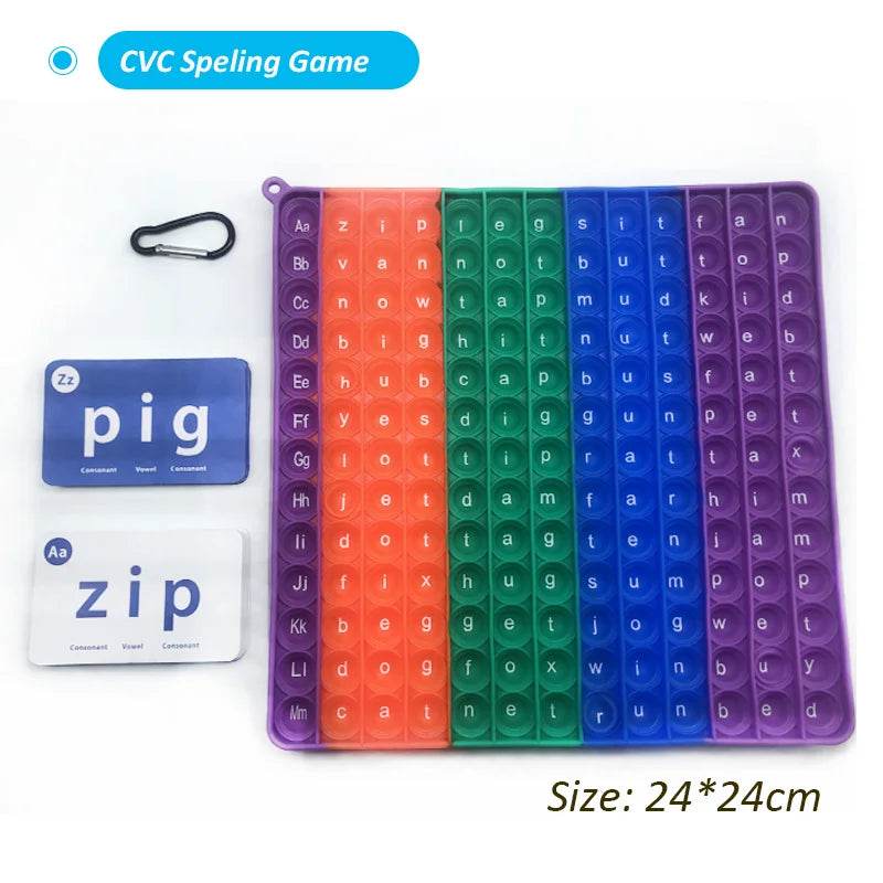 Children CVC Word Spelling Game Silicone Fidget Toy Set - ToylandEU