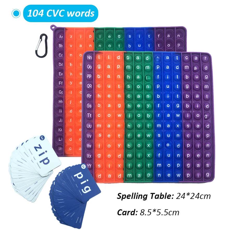 Children CVC Word Spelling Game Silicone Fidget Toy Set - ToylandEU
