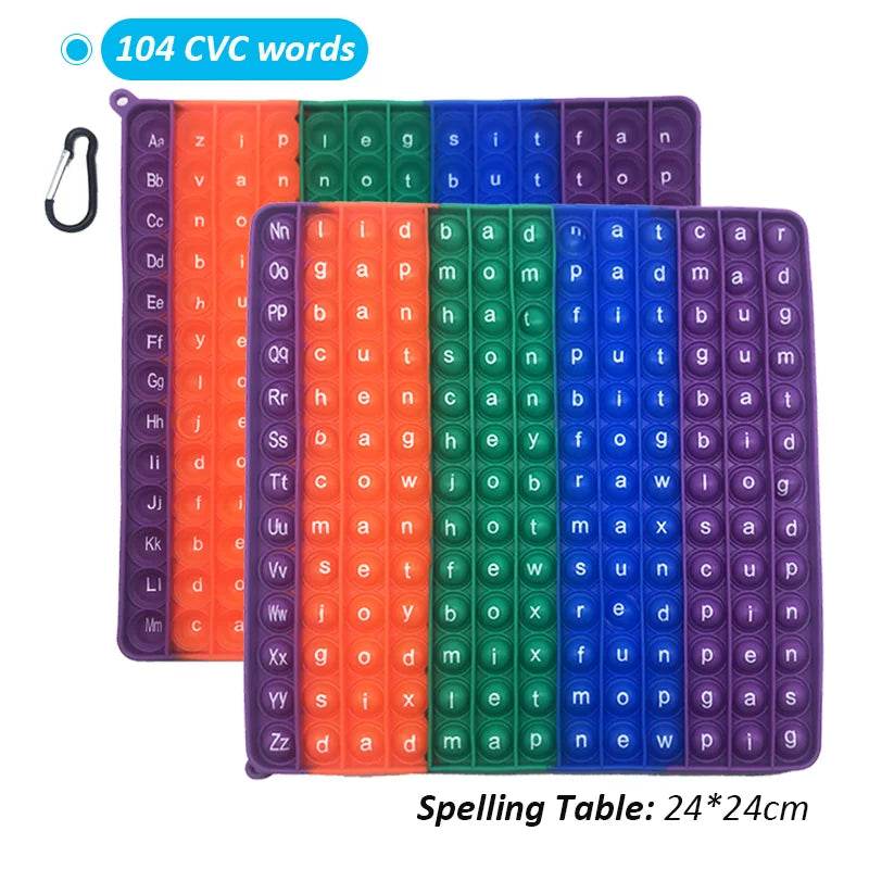 Children CVC Word Spelling Game Silicone Fidget Toy Set - ToylandEU