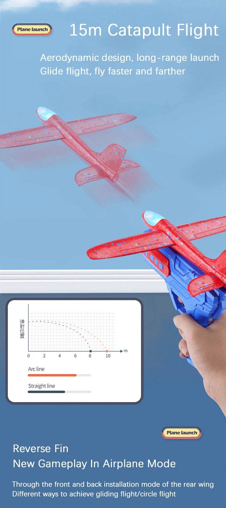 Children Foam Plane Launcher Toy Outdoor Catapult Gun - ToylandEU