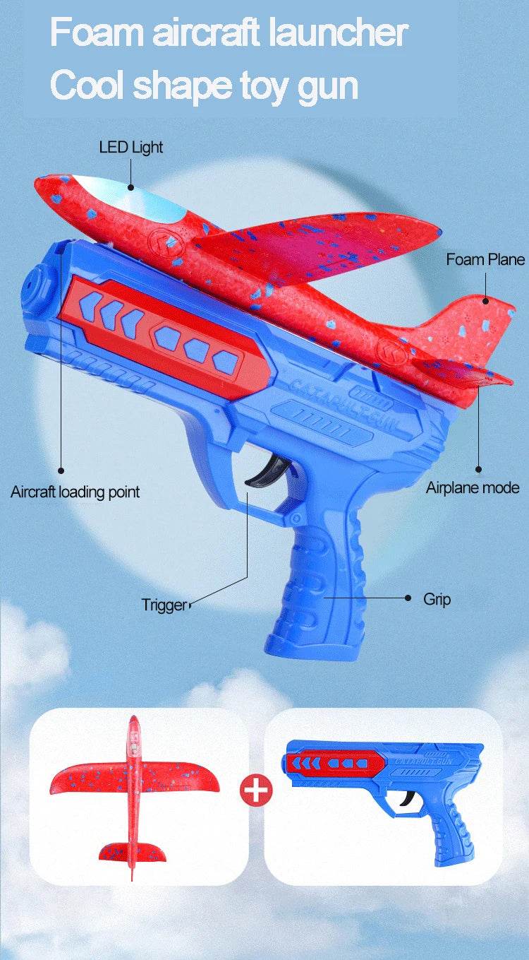 Children Foam Plane Launcher Toy Outdoor Catapult Gun - ToylandEU